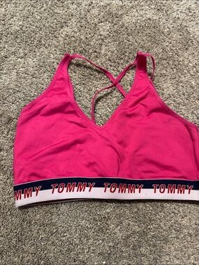 Tommy Hilfiger Hot Pink Sports Bralette with Logo Band